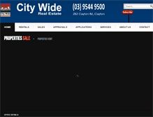 Tablet Screenshot of citywiderealestate.com.au